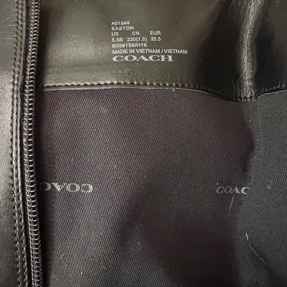 Coach Easton Black Leather Riding Booths size 5.5 - Picture 3 of 3